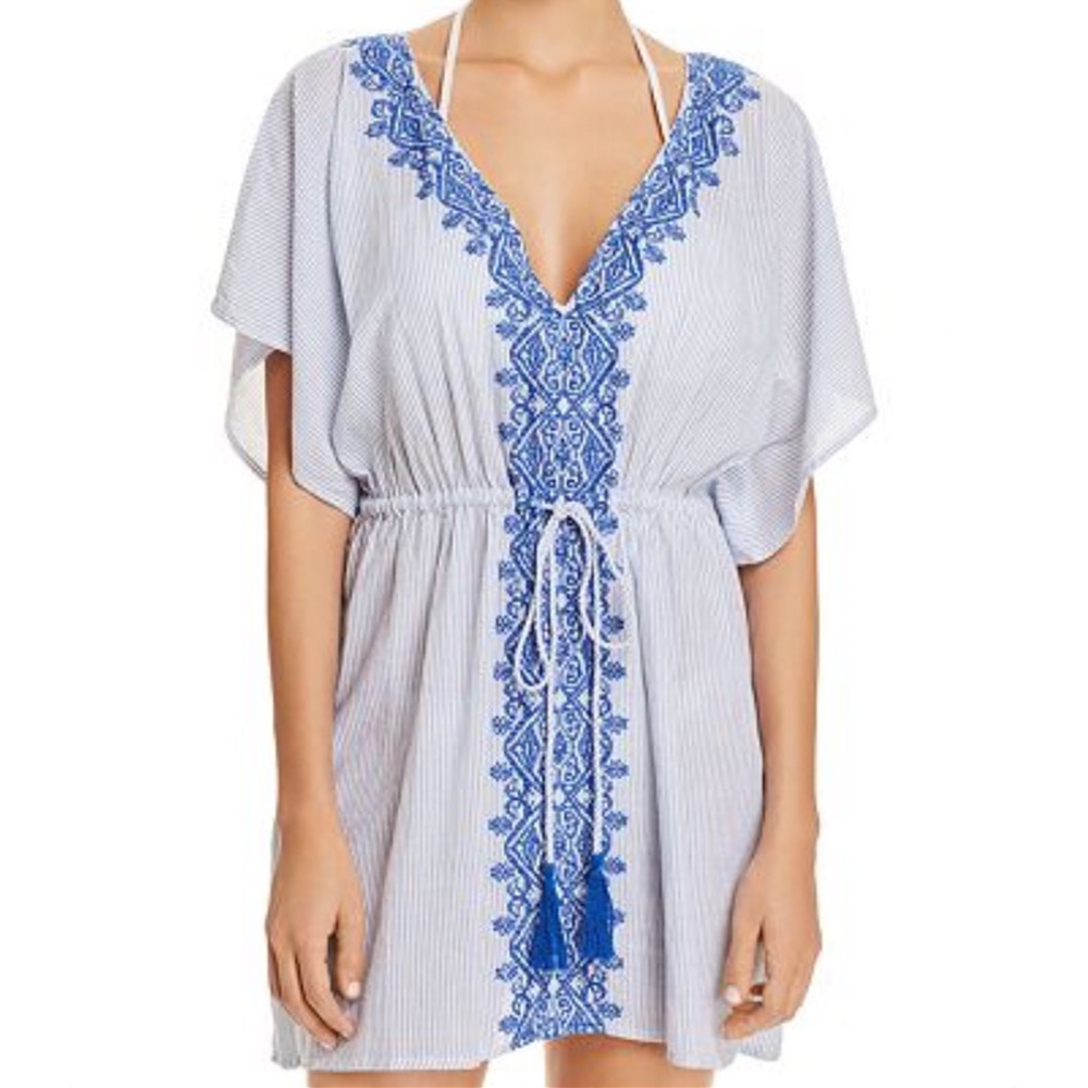 Lauren Ralph Lauren Embroidered Tunic Swim Cover-up Sz S